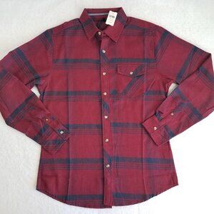 Smash Flannel Shirt Mens SMALL Burgundy Red Navy Blue Soft MSRP $69